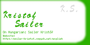 kristof sailer business card
